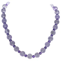 AJD Faszinierend geschliffener echter Amethyst 18" Halskette
