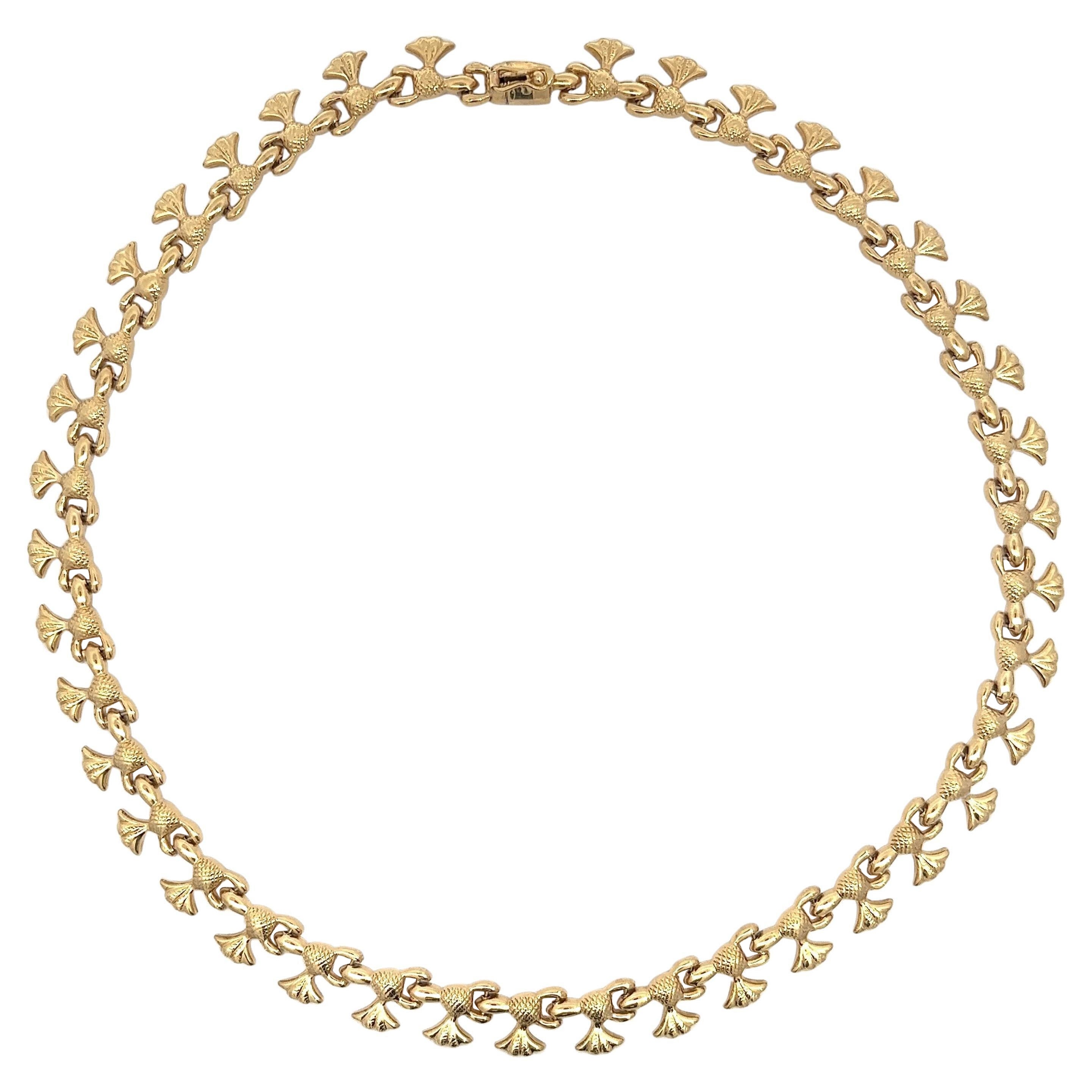 18KT Yellow Gold Vintage Italian Collar Necklace