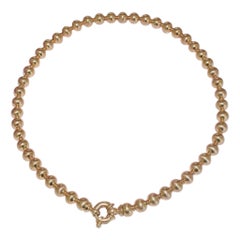 Superb Modern 9ct Yellow Gold Rondel Bead Necklace - 44 Grams