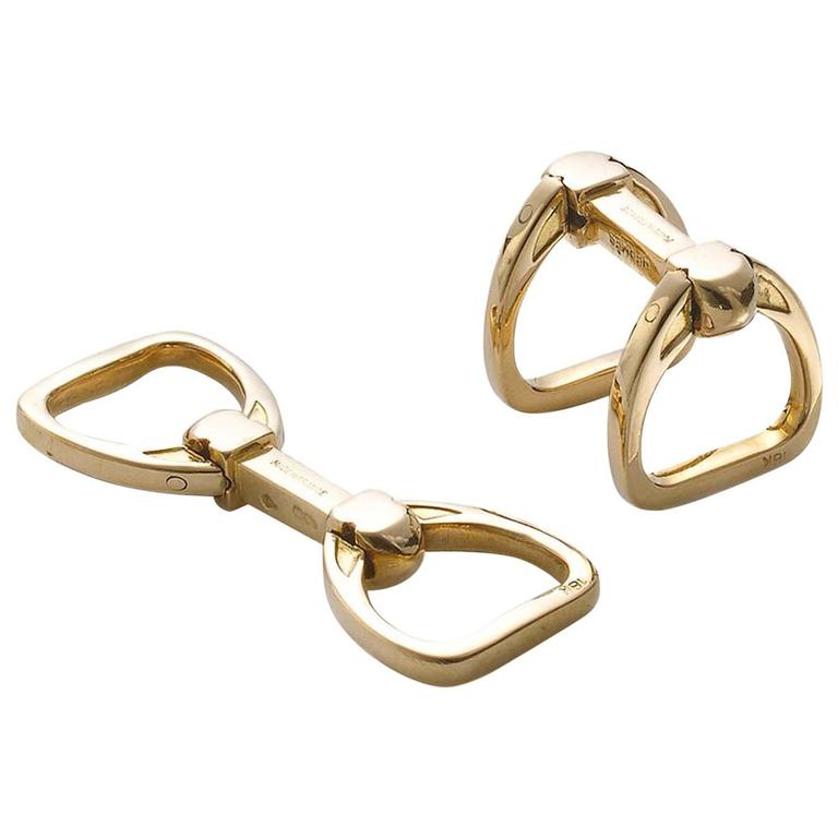 Hermes Gold Stirrup Cufflinks at 1stDibs | hermes gold cufflinks, hermes  cufflinks gold, gold hermes cufflinks
