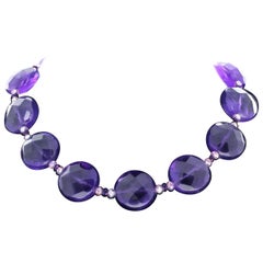 AJD Clear Brilliant Natürliche Echte Amethyste 16" Halskette