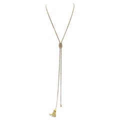 Antique Victorian 14k Gold Leontine Chain Necklace with a Rectangular Slide