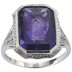 Amethyst Diamond White Gold Ring 12
