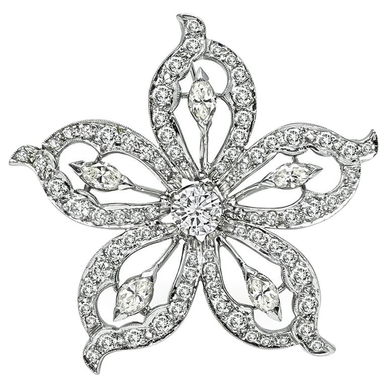 1950s 3.15cttw Diamond Platinum Star Pin / Pendant