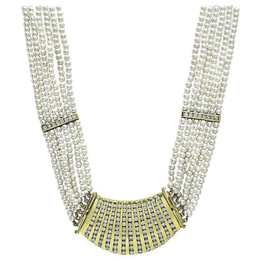 5.00ct Diamond Pearl Necklace