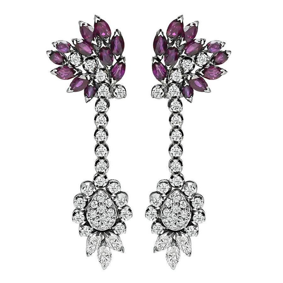 Pendientes Araña Rubí 5.00ct Diamantes 2.00ct