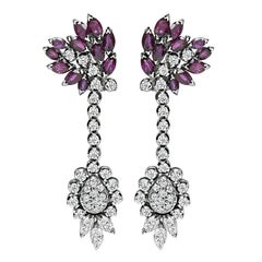 Pendientes Araña Rubí 5.00ct Diamantes 2.00ct