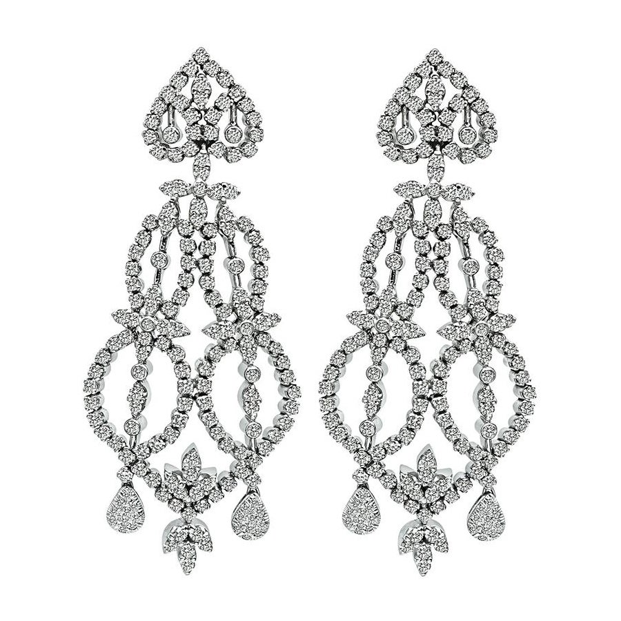 6.00ct Diamond Gold Chandelier Earrings