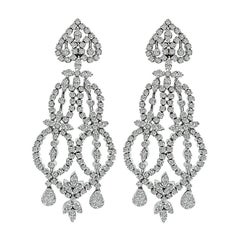 Pendientes araña de oro con diamantes de 6,00 ct