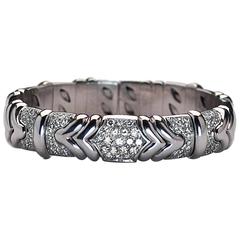 Modern 3 Carat Diamond White Gold Bangle 2