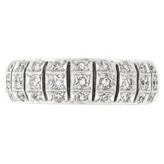Vintage Platinum 1.30ctw Diamond Domed Open Work & Milgrain Eternity Band Ring