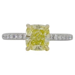 Tiffany & Co., 1,19 quilates Anillo de compromiso de diamantes en cojín amarillo intenso fantasía