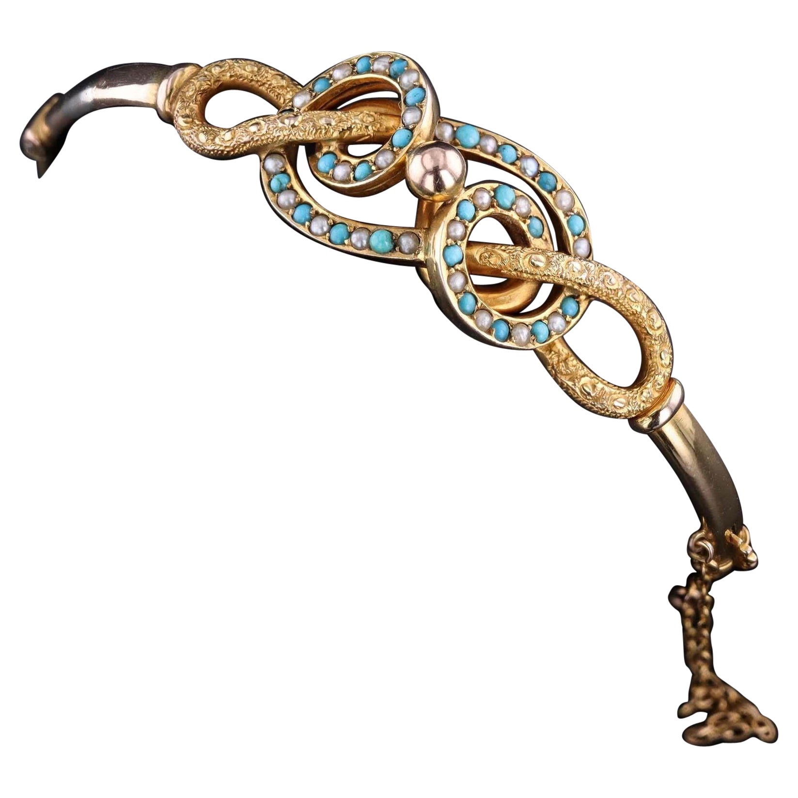 Antique Love Knot Bangle Bracelet of 9ct Gold