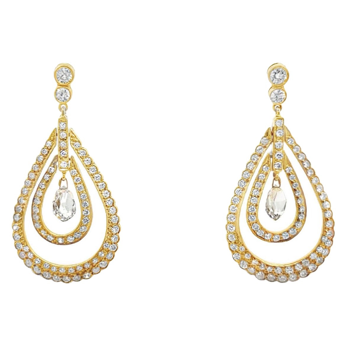 Briolette Diamond Dangle Earrings