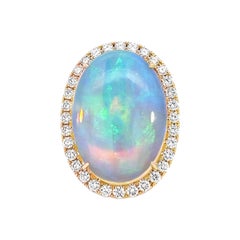 Stunning Opal and Diamond Ring