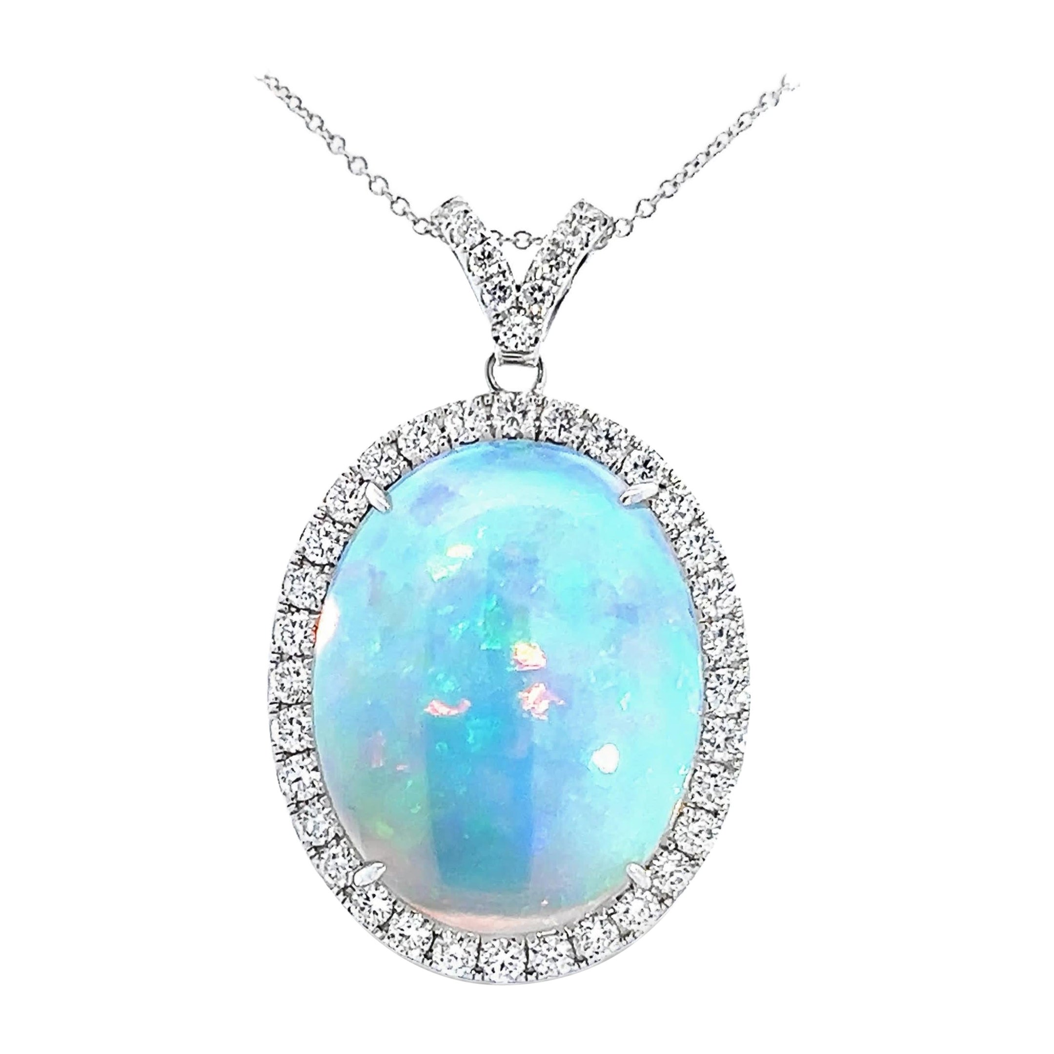 Elegant Opal Pendant Necklace
