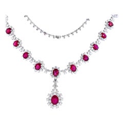 Elegant Ruby and Diamond Necklace