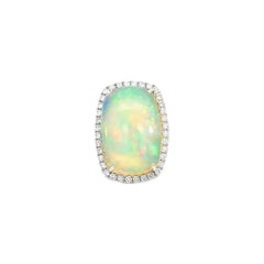 Stunning Opal Ring with Diamond Halo