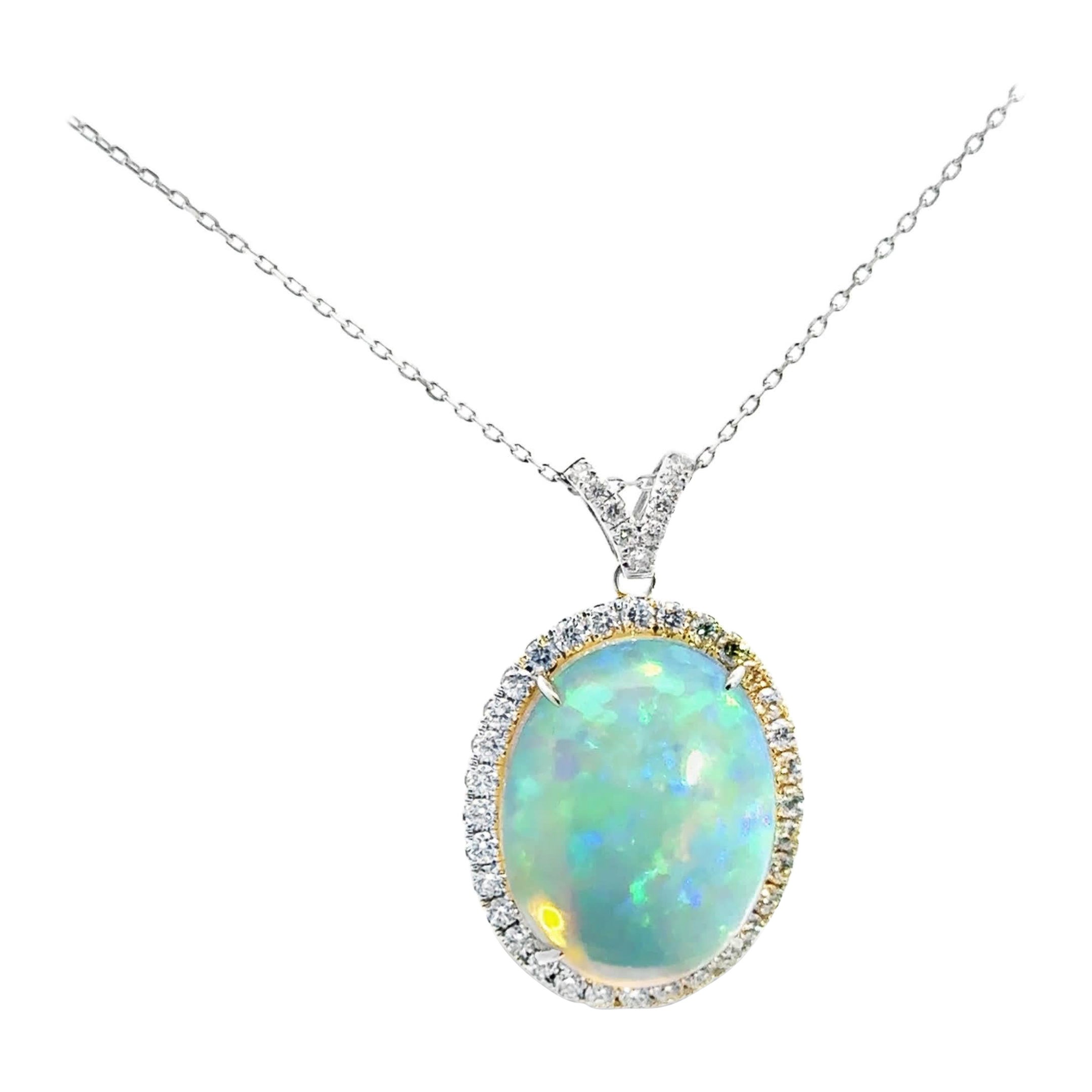 Elegant Opal Pendant Necklace