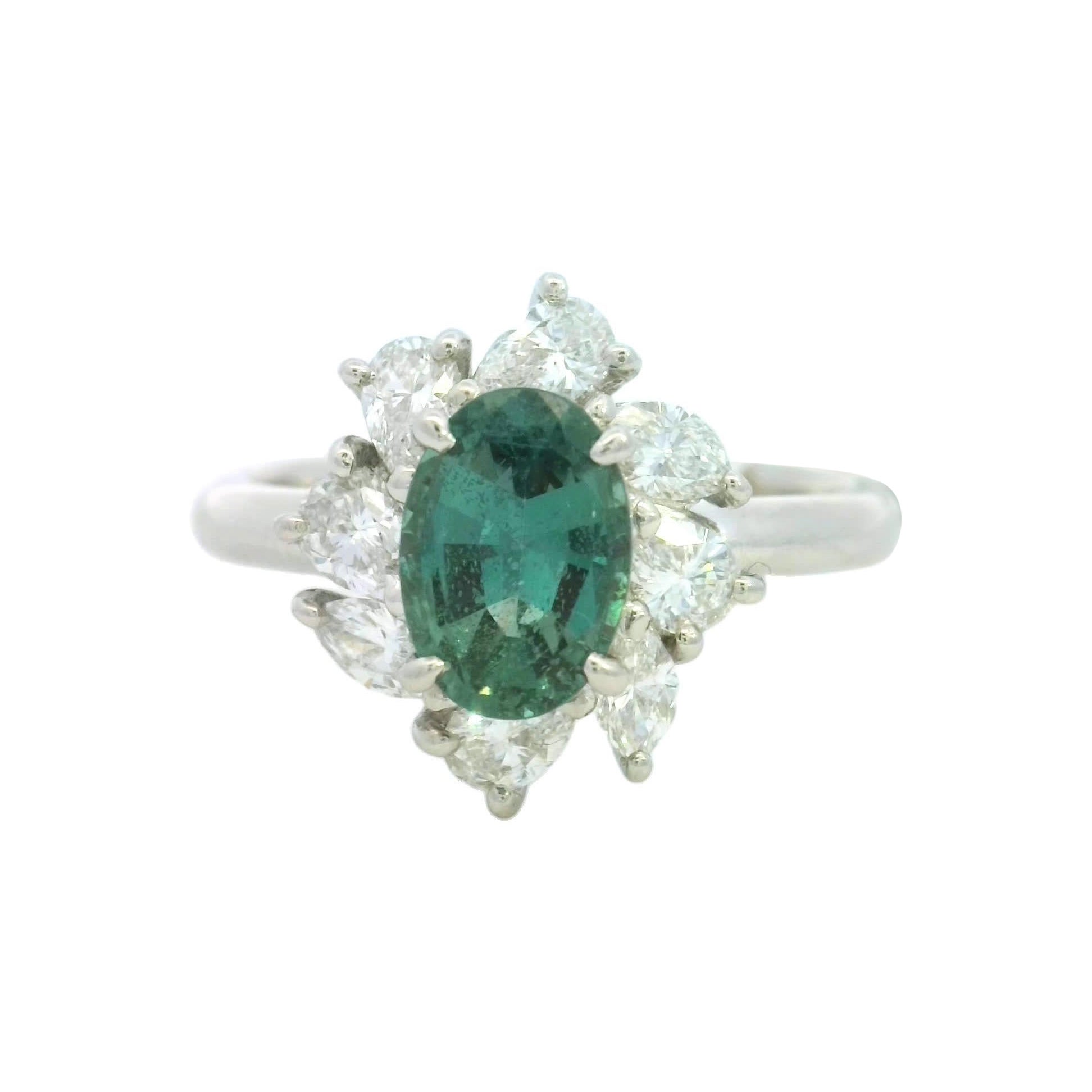 Eleganter Ring mit Smaragd und Diamant