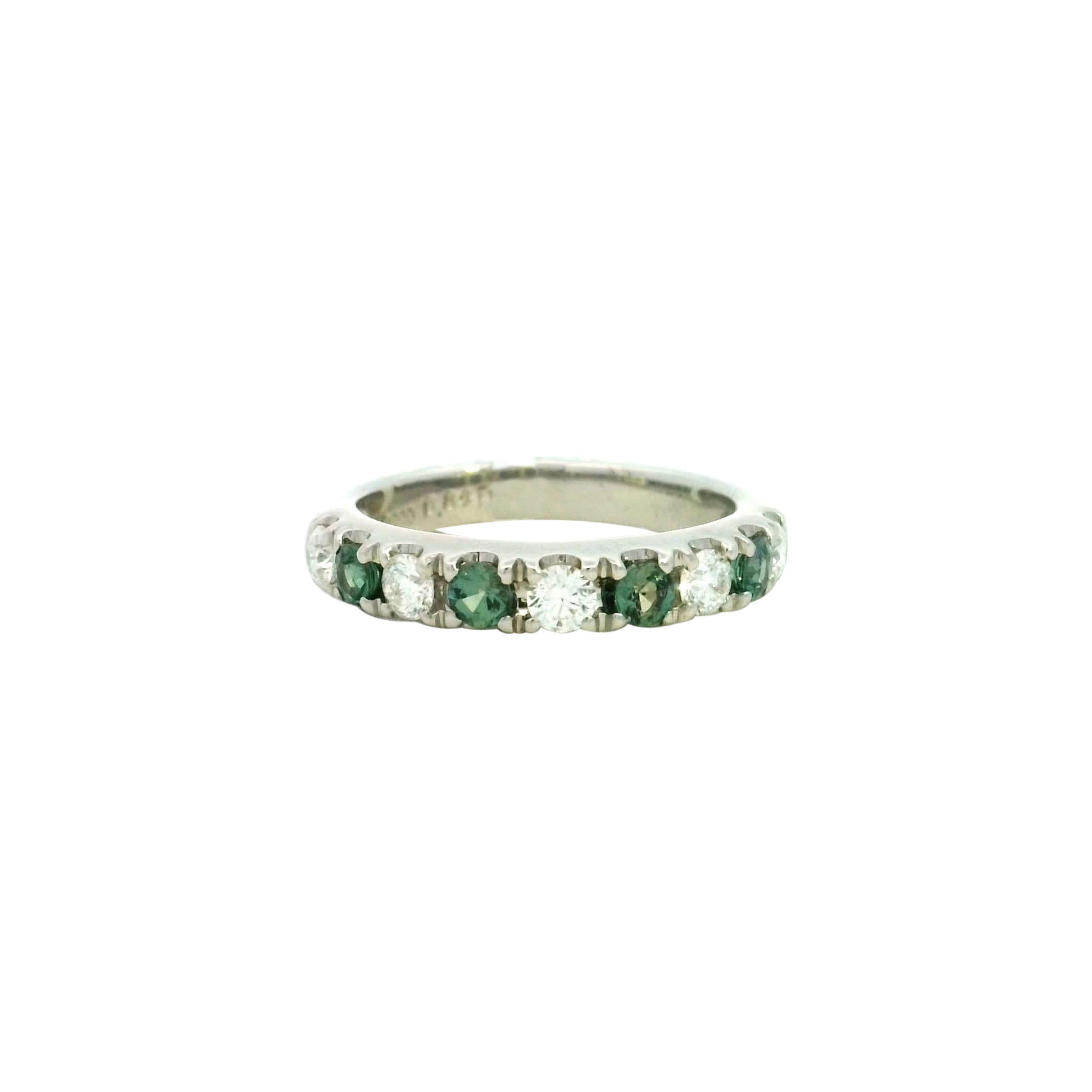 Elegant Green and White Gemstone Ring