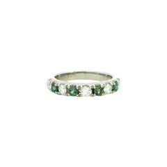 Elegant Green and White Gemstone Ring