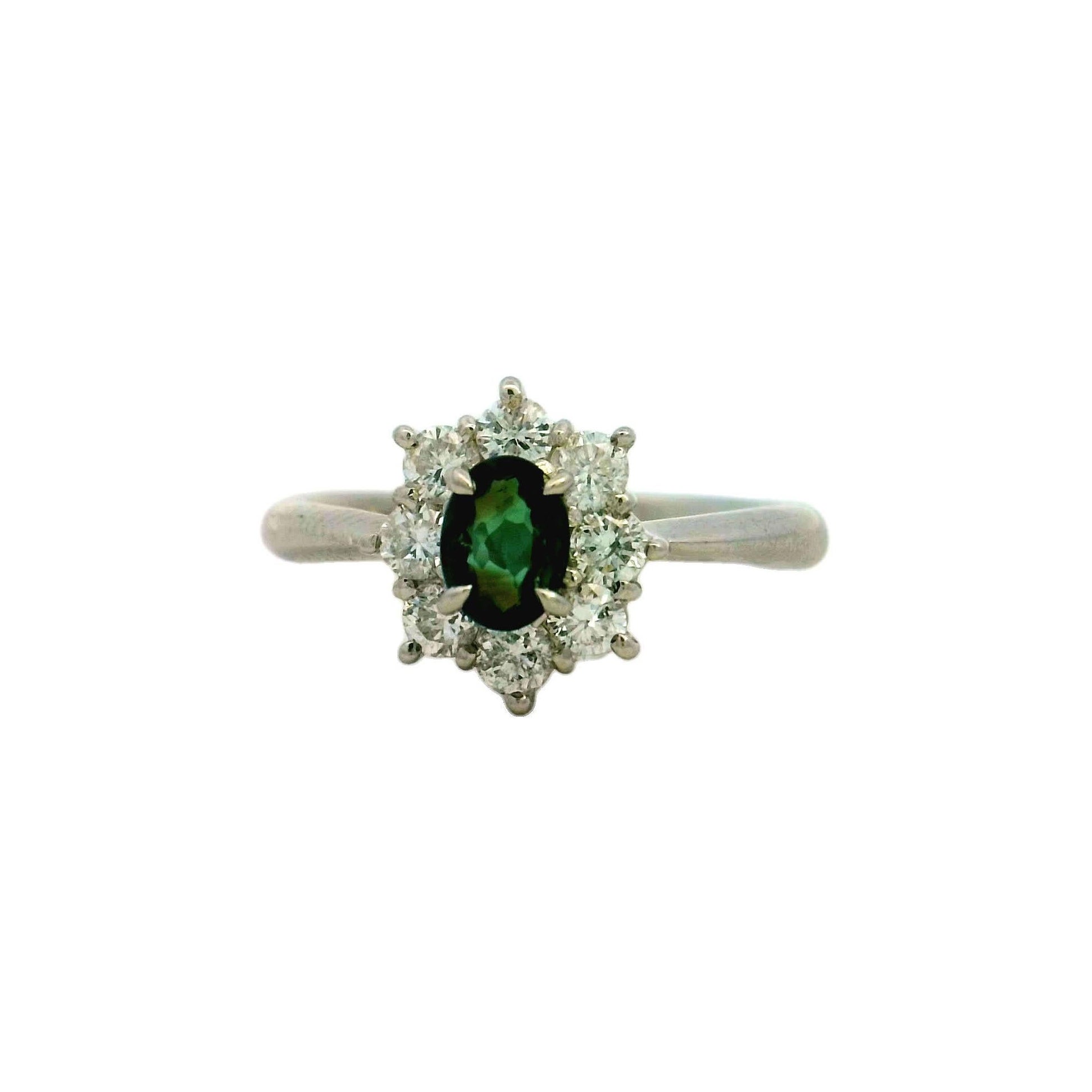 Elegant Green Gemstone Ring For Sale