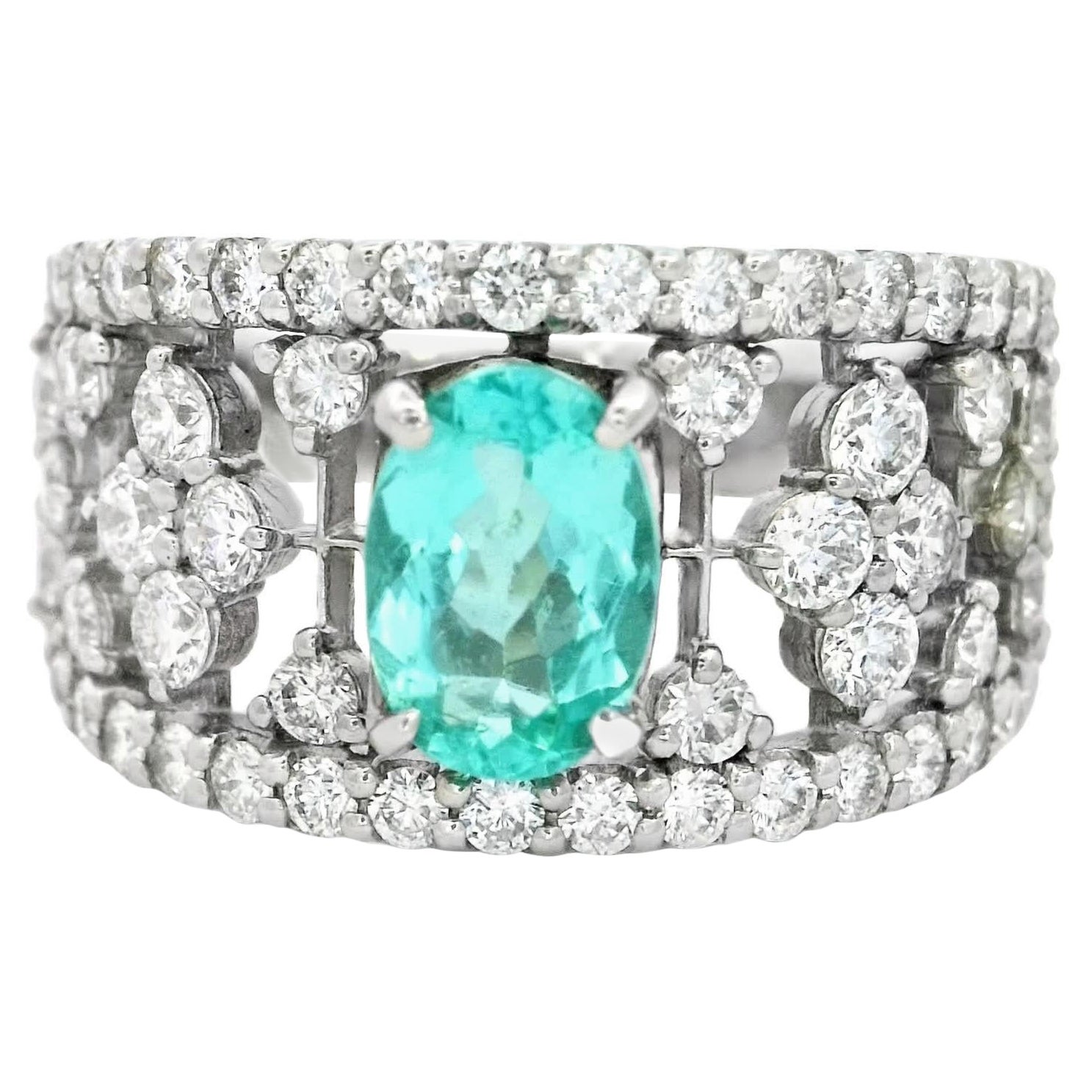 Elegant Pariba and Diamond Ring For Sale