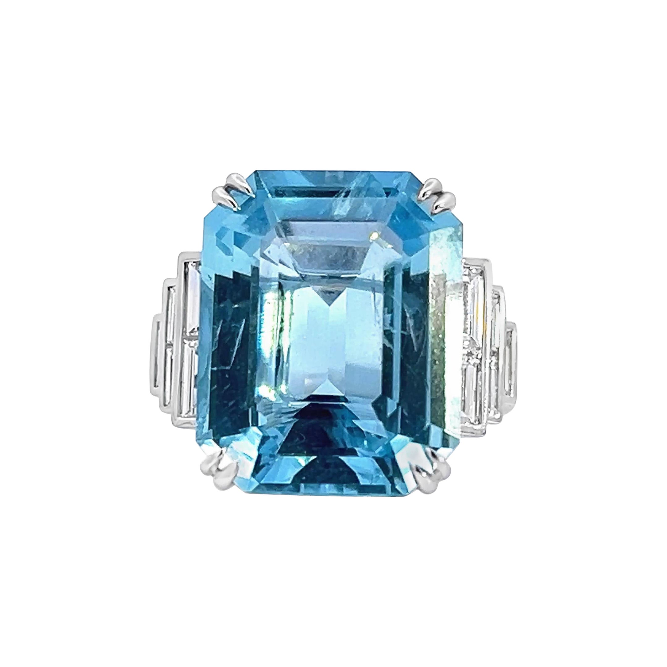 Stunning Aquamarine Statement Ring For Sale
