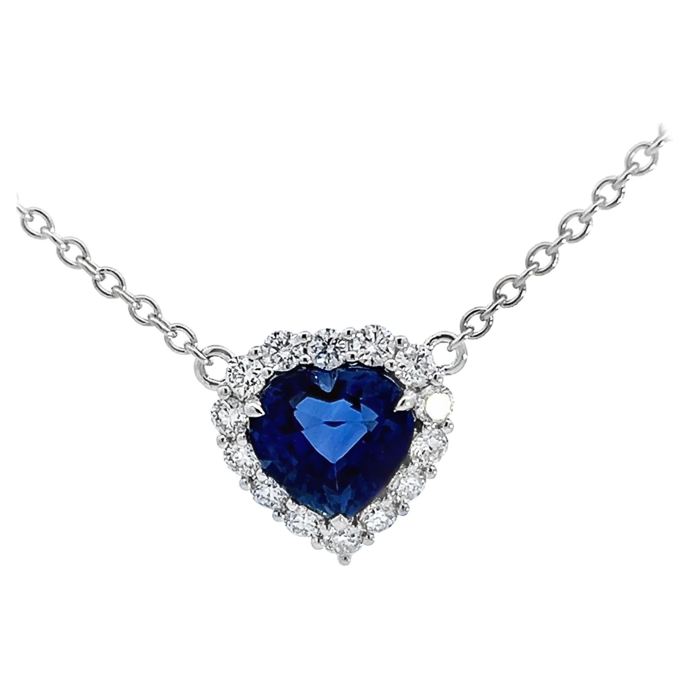 Elegant Heart-Shaped Sapphire Pendant