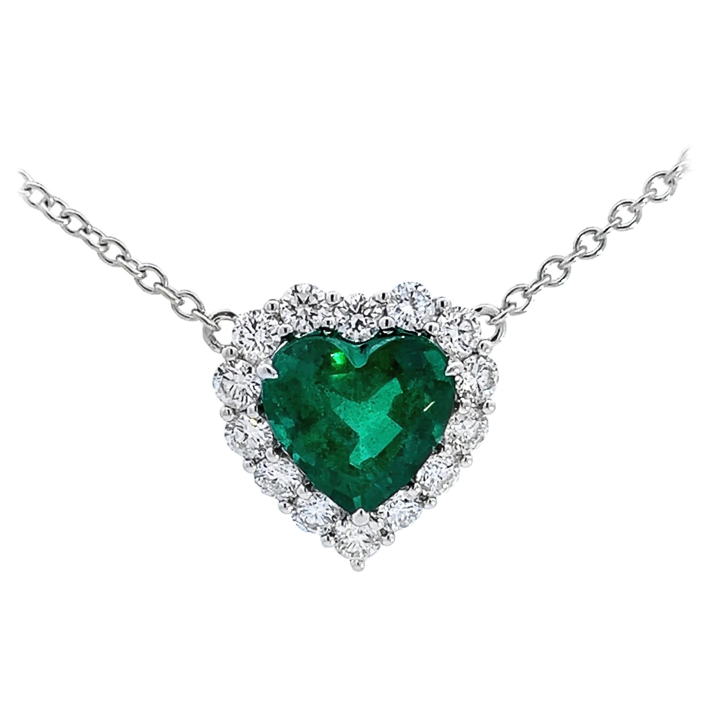 Elegant Heart-Shaped Emerald Pendant