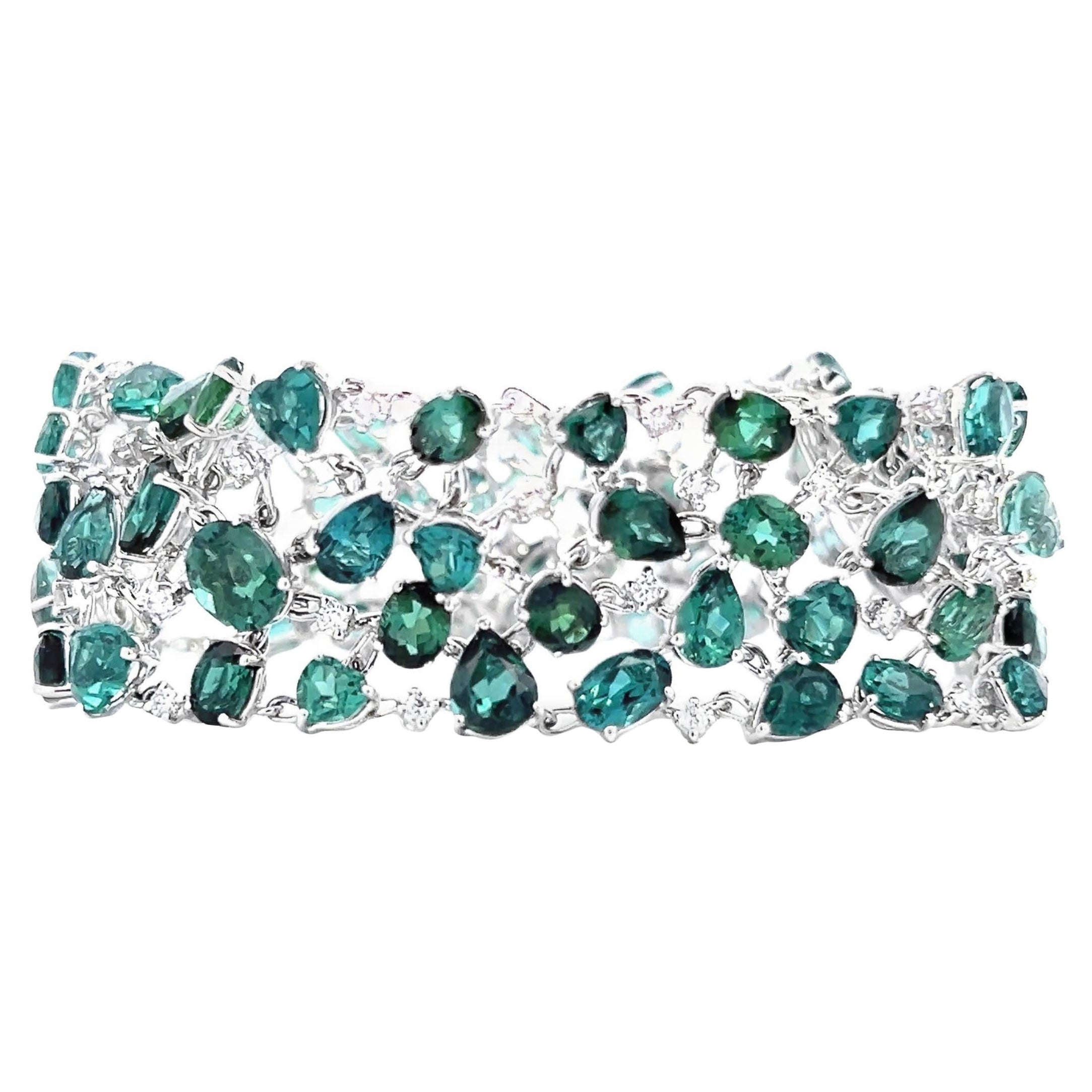 Elegante Pulsera Esmeralda