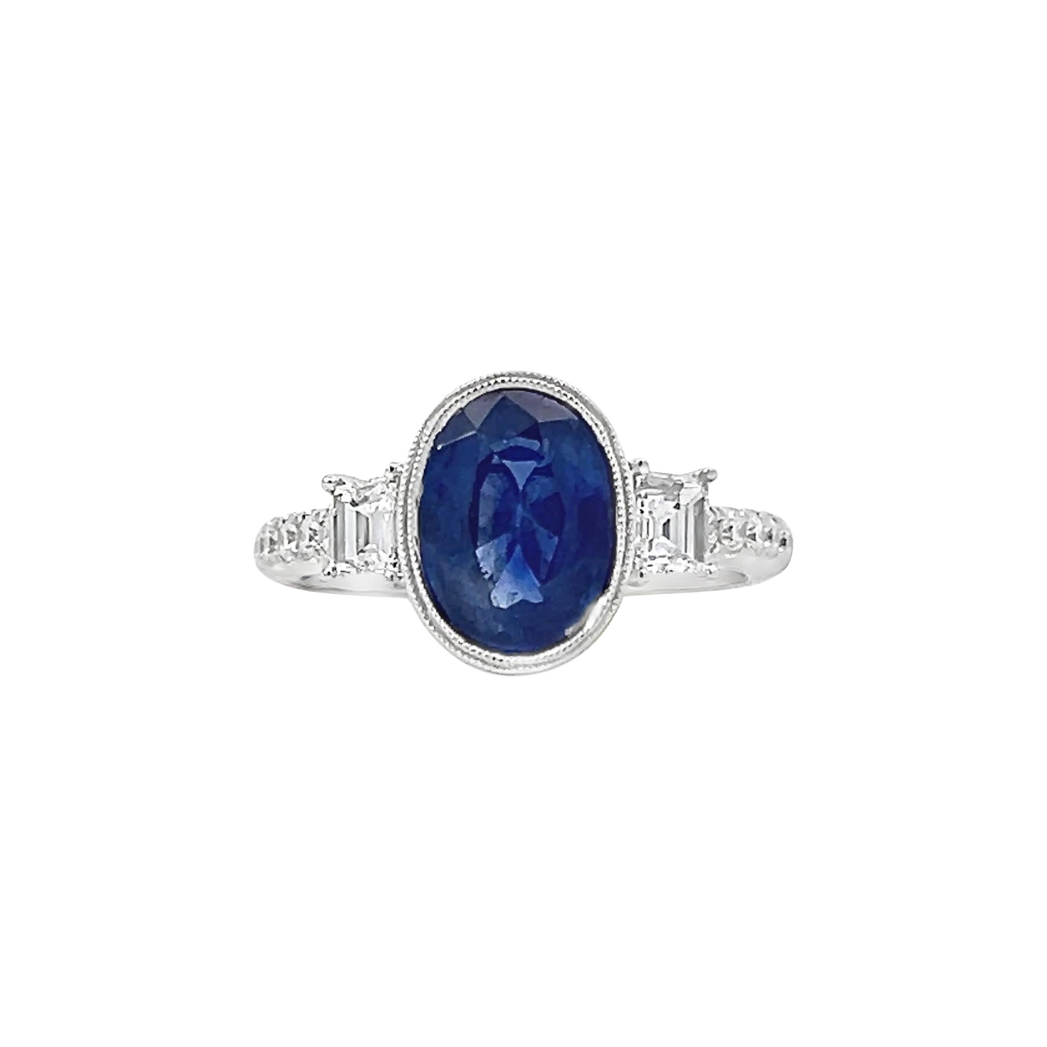 Ring mit elegantem Saphir und Diamant