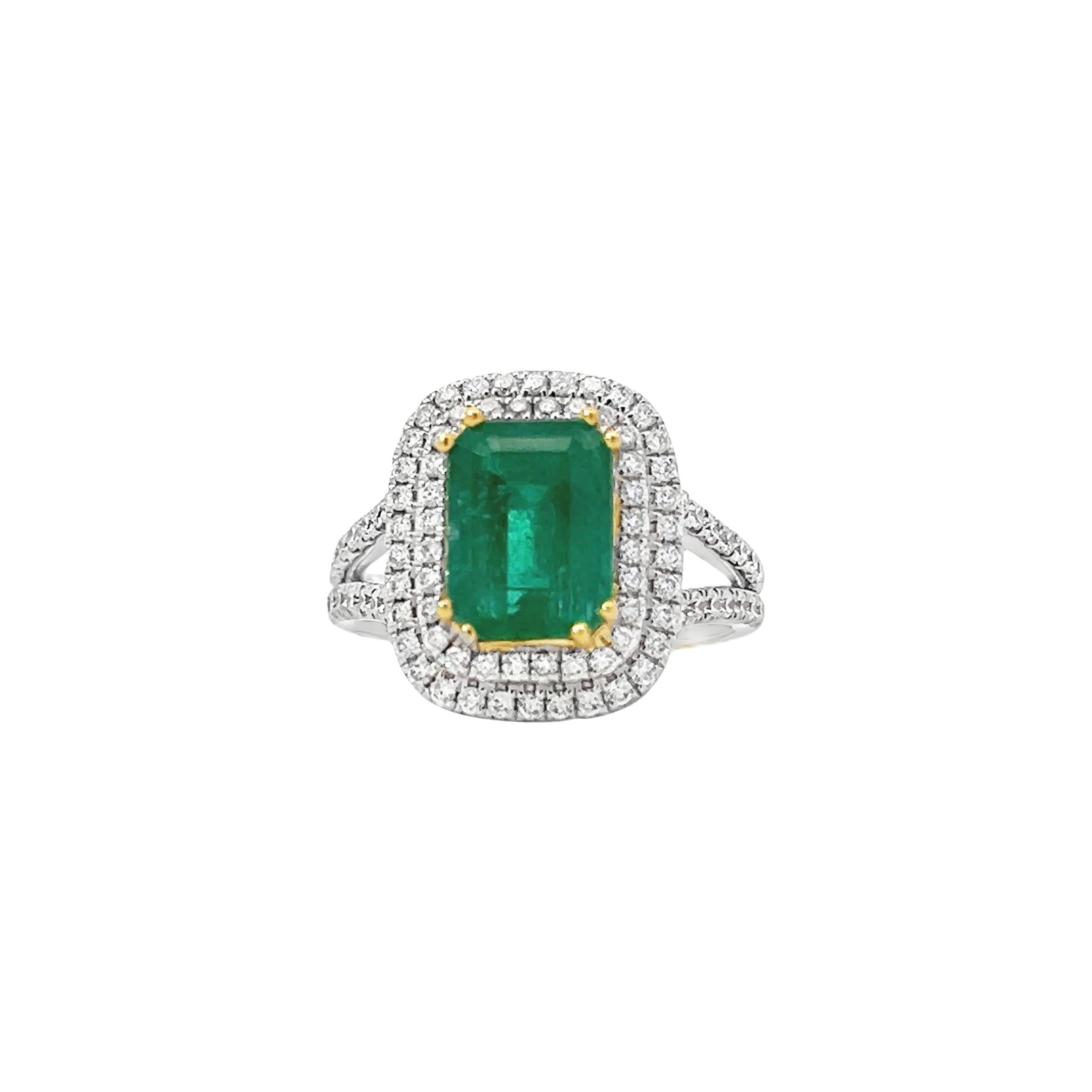 Eleganter Ring mit Smaragd und Diamant