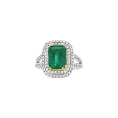Eleganter Ring mit Smaragd und Diamant