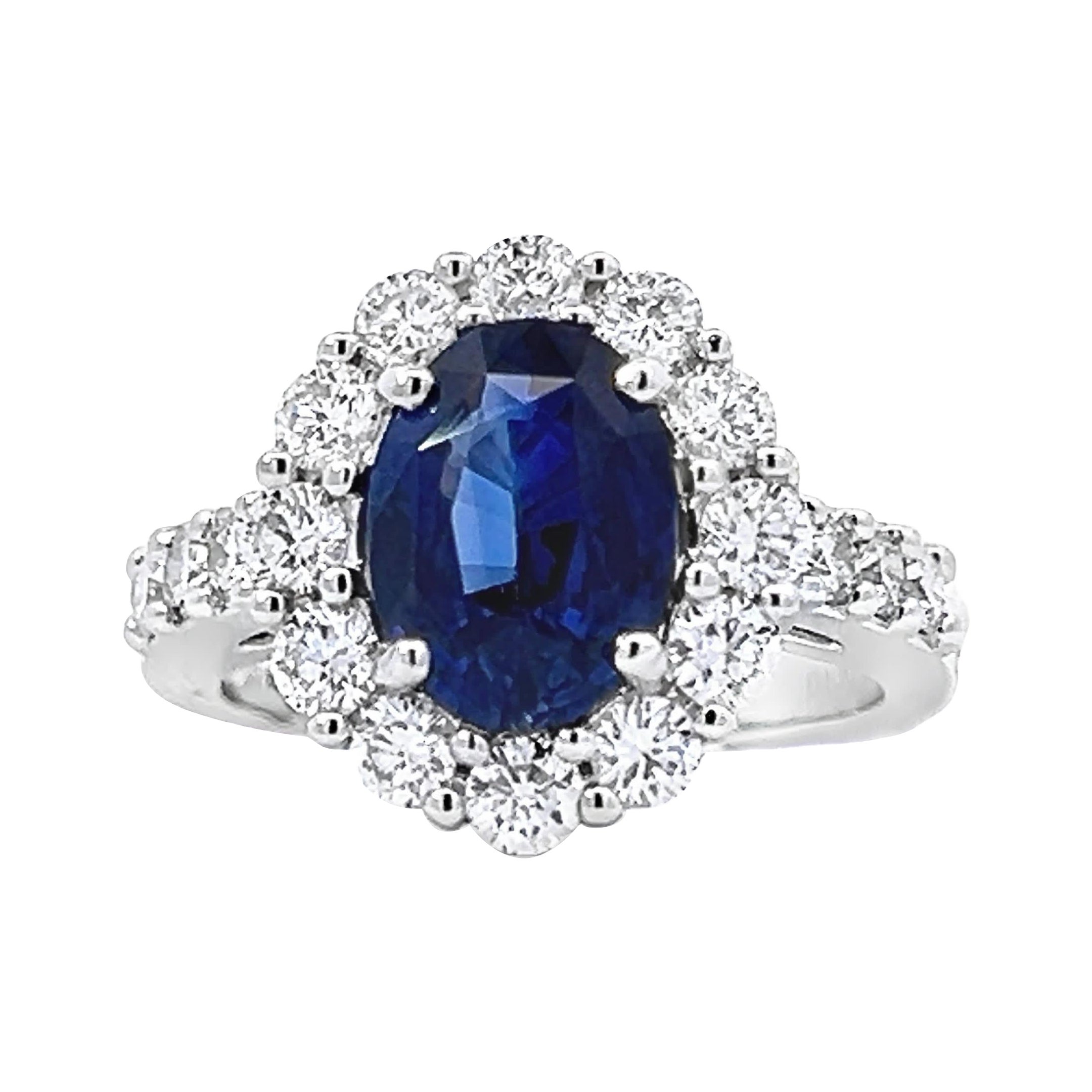 Elegante anello con zaffiro e diamante