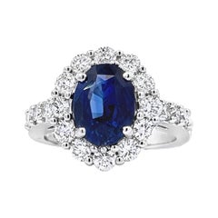 Elegante anello con zaffiro e diamante