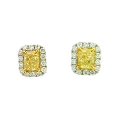 Elegant Yellow Diamond Earrings