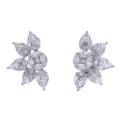 Elegant Floral Diamond Earrings