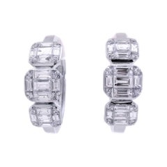 Elegantes Pendientes Corte Esmeralda