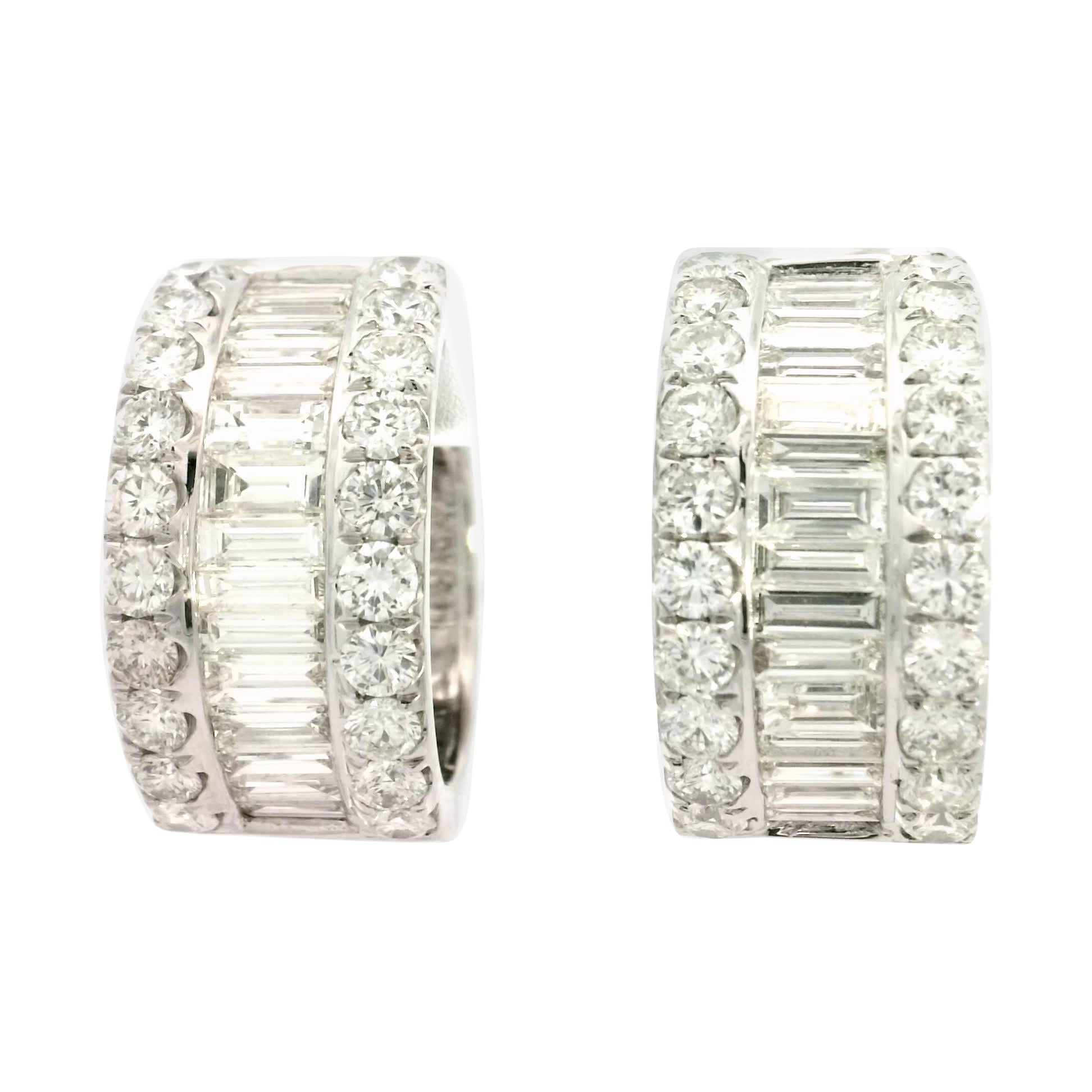 Elegant Diamond Hoop Earrings