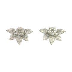 Elegant Diamond Flower Earrings