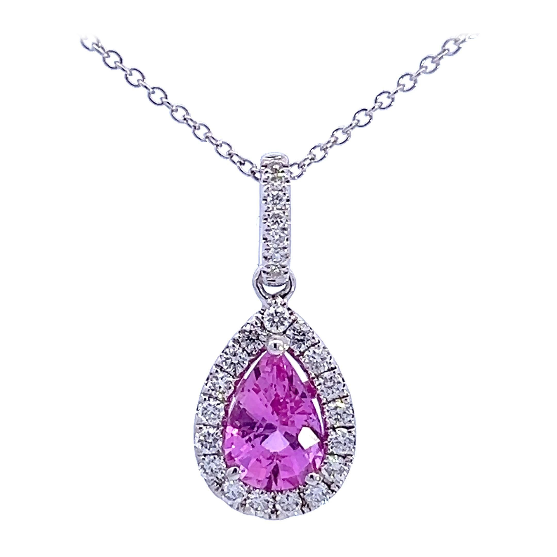 Elegante ciondolo con gemma rosa