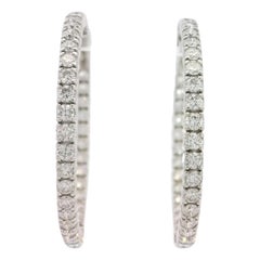 Used Elegant Diamond Hoop Earrings