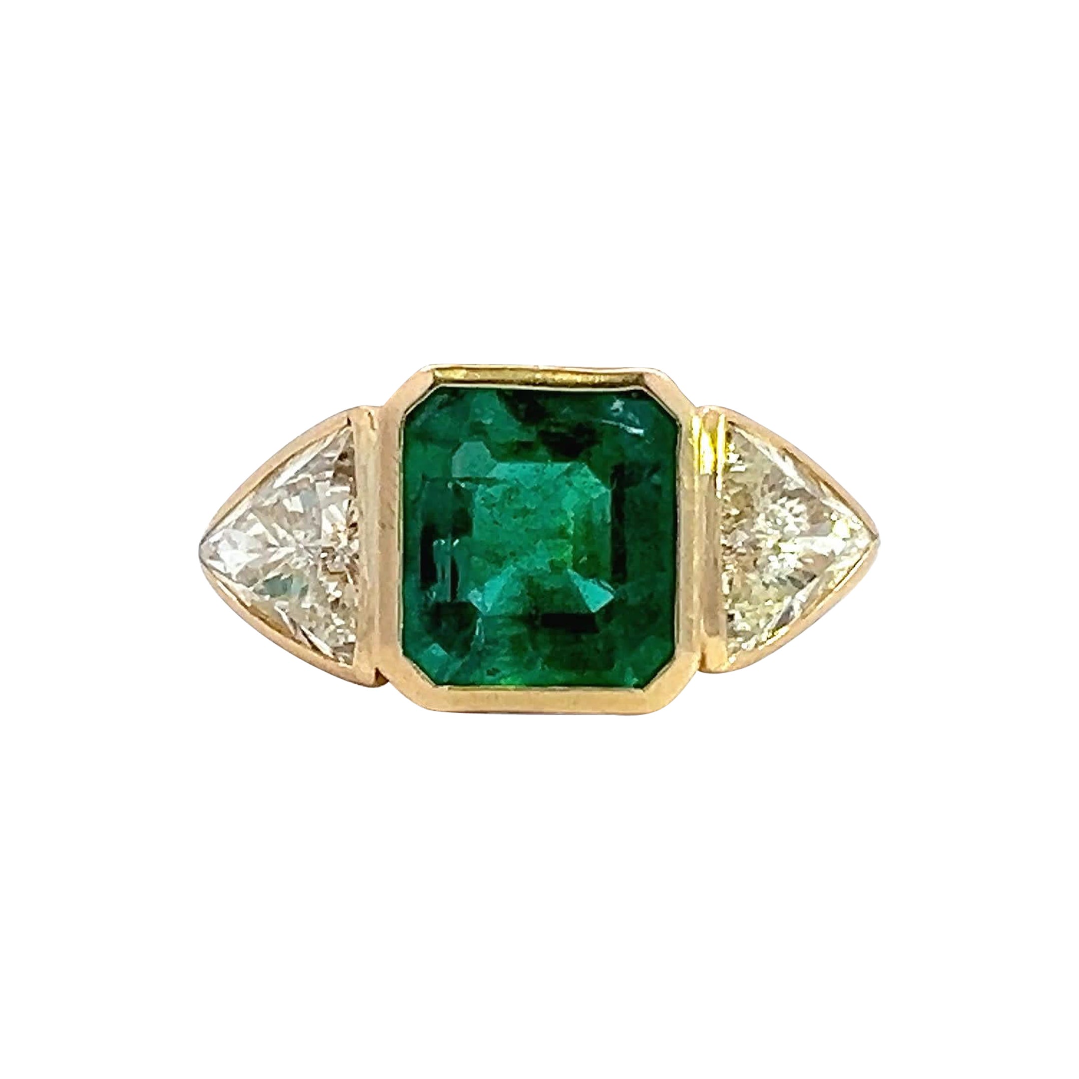 Eleganter Ring mit Smaragd und Diamant
