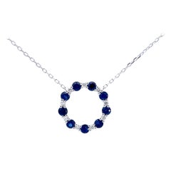 Elegant Sapphire Circle Pendant