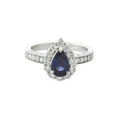 Elegante anello con zaffiro e diamante