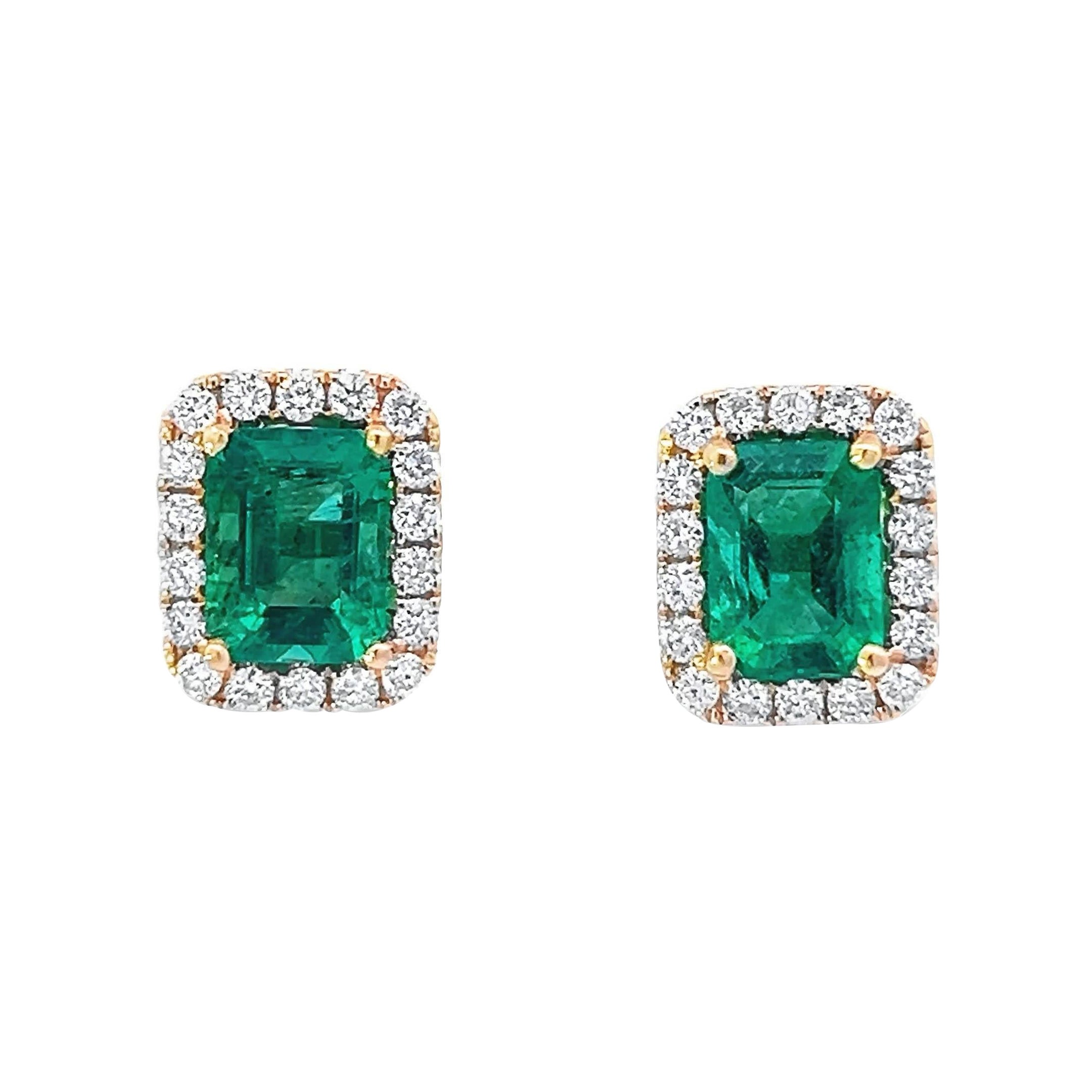 Emerald Elegance Earrings For Sale