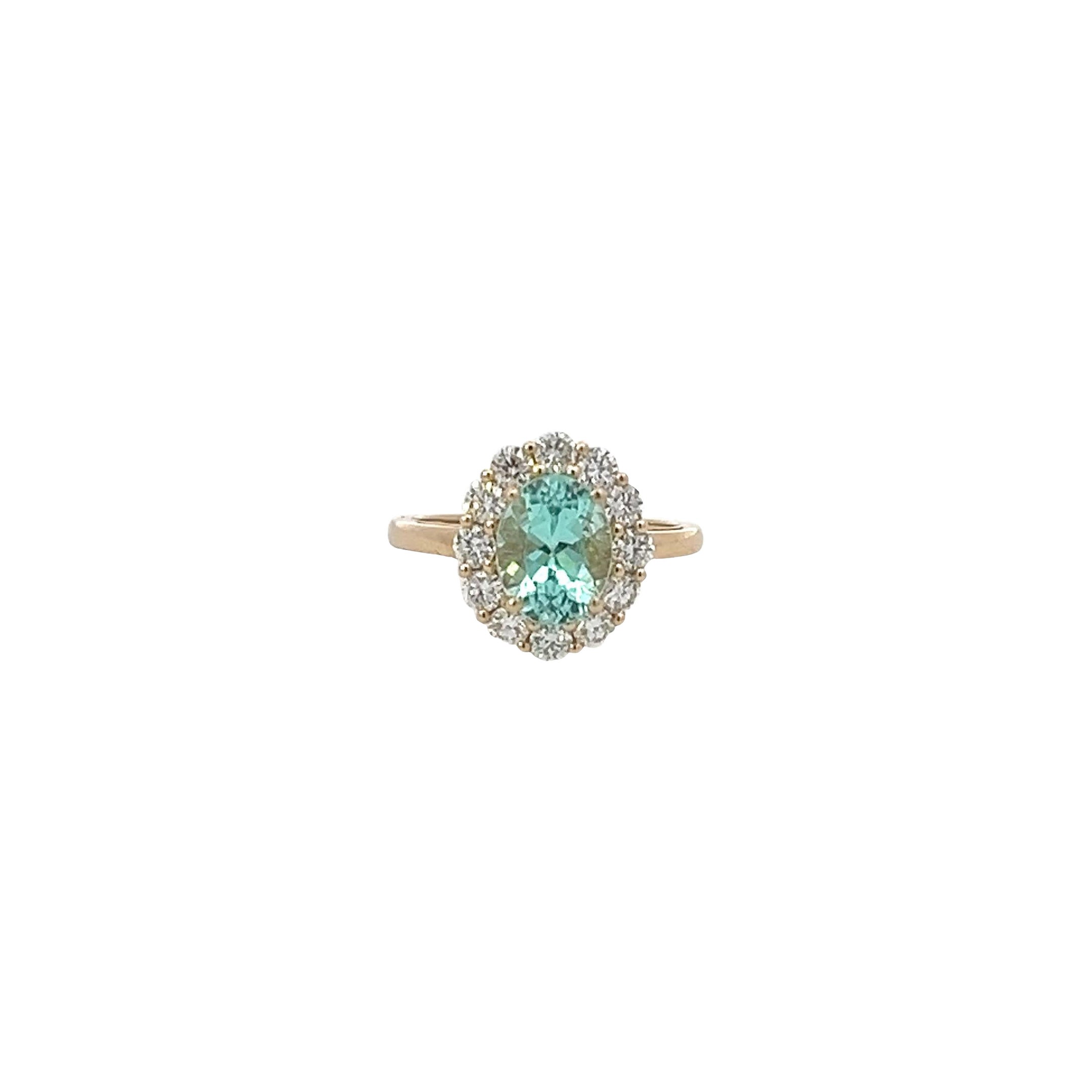 Elegant paraiba  Halo Ring
