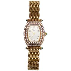 Chopard Gold Diamond Emerald Ladies Watch